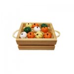 Pumpkin Wooden Crate with Handles Miniature