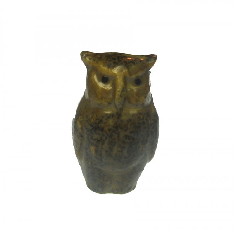 Stoneware Vintage Miniature Owl (1) - Click Image to Close