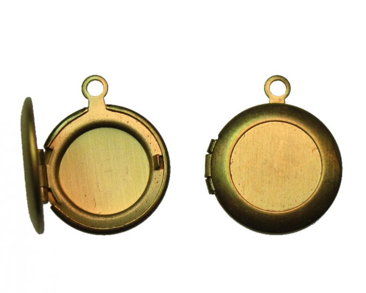 Mini Brass Vintage Locket with Recess (3) - Click Image to Close