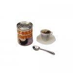 Coffee Can, Cup, Saucer, Spoon Miniature Set