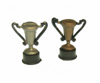 Silver + Gold Vintage TINY Trophies (2)