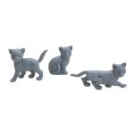 Gray Cat Vintage Plastic Miniatures (3)