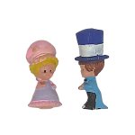 Big Hat Wearing Fancy Little Couple Vintage Miniatures