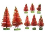 Frosty PINK Sisal Bottlebrush Pine Tree Assortment (8)