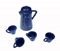Spatterware Coffee Pot and Mug Set