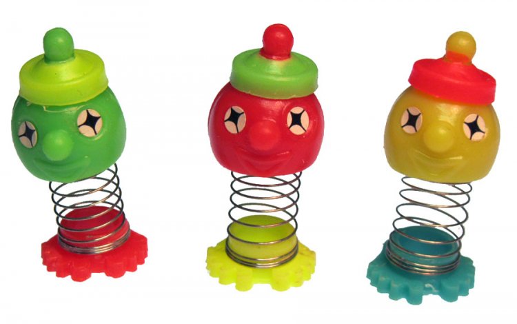 Springy Clown Vintage Pencil Toppers (3) - Click Image to Close