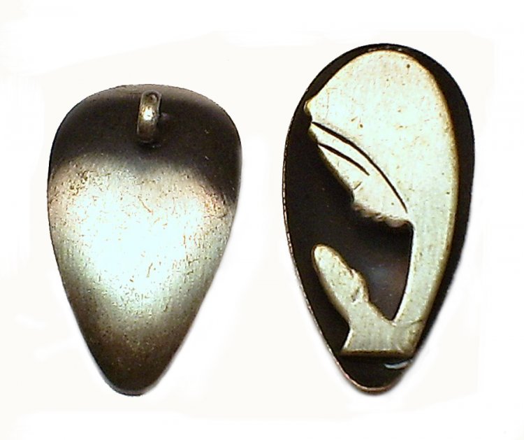 Spoon-like Praying Silhouette Vintage Pendant (1) - Click Image to Close