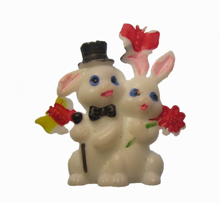 Formal Bunny Couple Vintage Miniature (1) - Click Image to Close