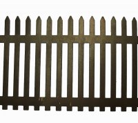 2" Rusted Tin Picket Fence