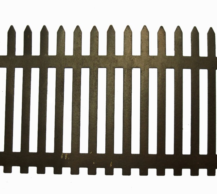 2" Rusted Tin Picket Fence - Click Image to Close