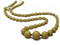 Strand of Vintage Graduated Glass Beads: Sand