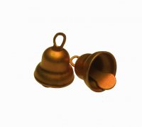 Tiny Coppery Vintage Bell Charms (6)