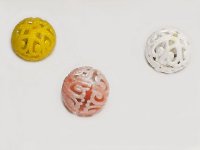 WHITE Filigree Plastic Beads (20)