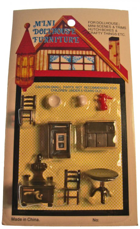 Mini Dollhouse Furniture Set : Kitchen - Click Image to Close