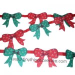 Vintage Paper Garland : Red + Green Bows