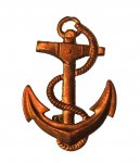 Coppery Anchor Vintage Brooch Pin