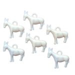 White Donkey Vintage Plastic Charms (6)
