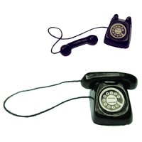 Black Rotary Phone Miniature (1)