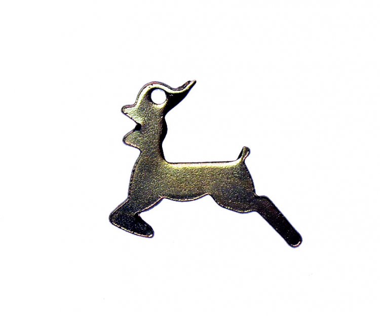 Reindeer Vintage Silvertone Charm (6) - Click Image to Close