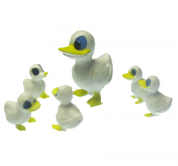 Silly Duck Family Vintage Miniature 6pc Set - Click Image to Close