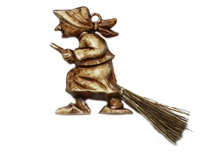 Witch on a Broomstick Vintage Charm (1) - Click Image to Close