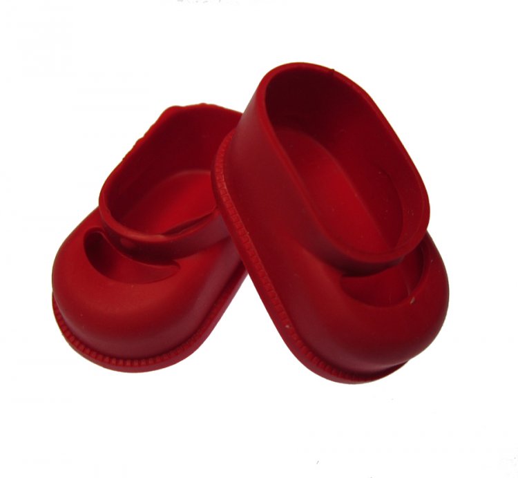 Red Mary Jane Vintage Doll Shoes (1 pair) - Click Image to Close