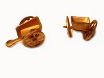 TINY Coppery Wheelbarrow Cart Movable Vintage Charm (4)