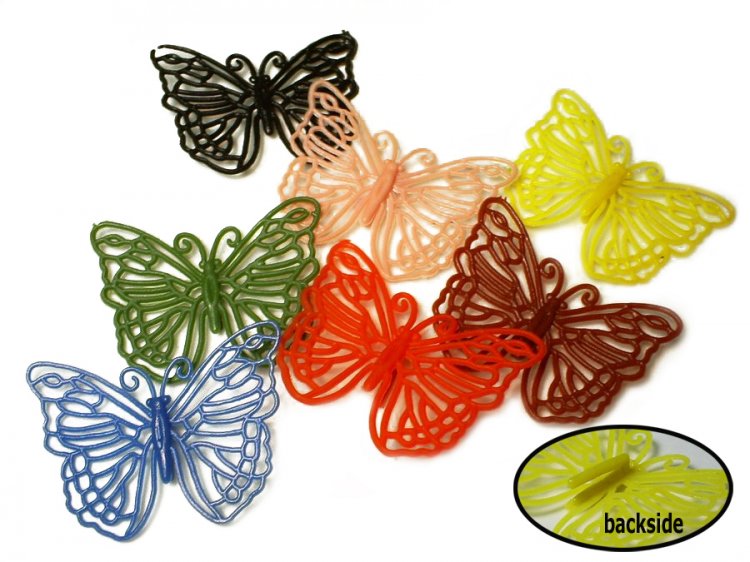 Vintage Filigree Butterfly Plastic "Pin" Novelty (6) - Click Image to Close