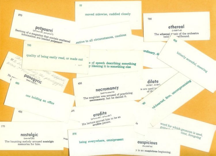 English Vintage Vocabulary Cards (10) - Click Image to Close