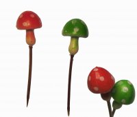 Vintage Plastic Mushroom Picks (6)
