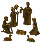 Golden Nativity 7pc Miniature Set