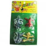 FLEXIBLE 4pc Posable ANIMALS Vintage Packaged Dime Store Toy