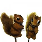 Fuzzy Tail Flocked Squirrel with Pinecone Vintage Pick (1)