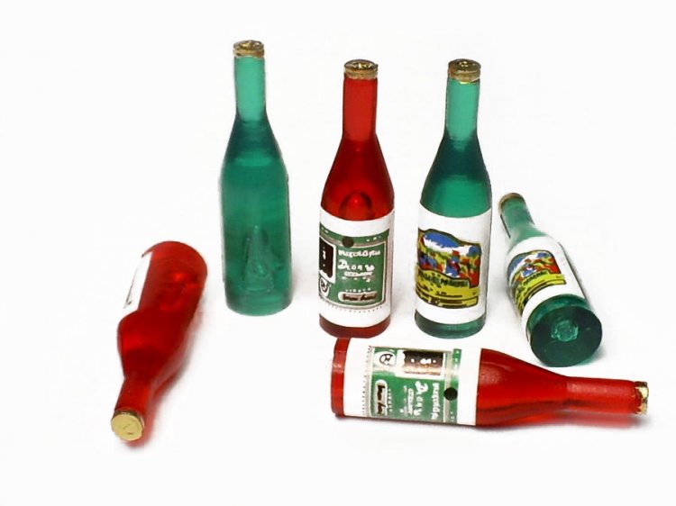 Miniature Wine Bottles (6) - Click Image to Close