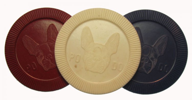 Boston Terrier Vintage Poker Chips (3) - Click Image to Close