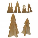 Vintage Wooden 2pc Evergreen Christmas Trees