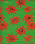 Vintage Gift Wrap Sheet : Merry Christmas Poinsettia