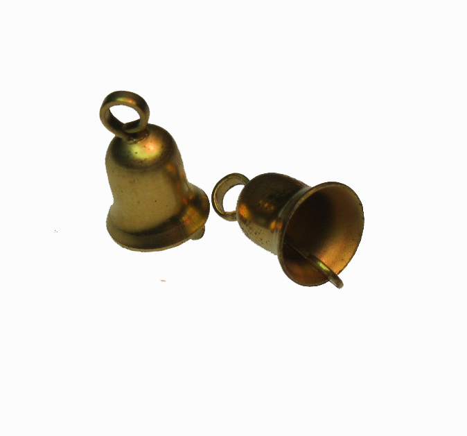 Wee Tiny Vintage Brass Bell Charms (6) - Click Image to Close