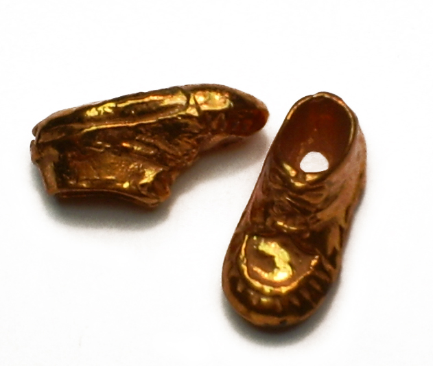 Coppery Vintage Miniature Baby Shoe (1) - Click Image to Close