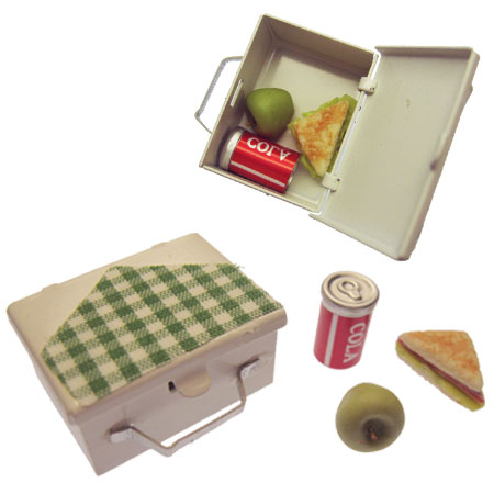 Metal Lunchbox with Lunch 4pc Miniature Set - Click Image to Close