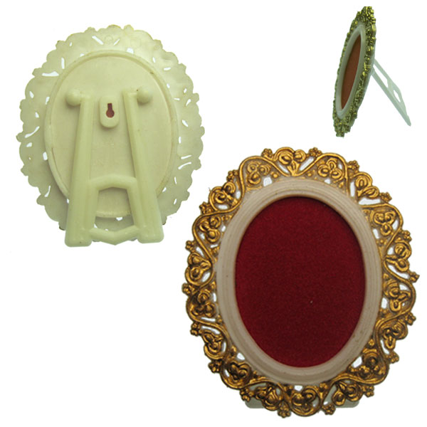 Ornate Plastic and Velveteen Vintage Miniature Frame (1) - Click Image to Close