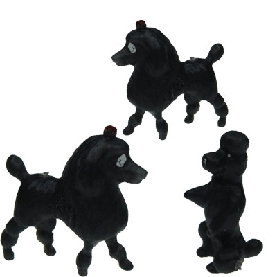 Black Poodle Vintage Miniatures (3) - Click Image to Close