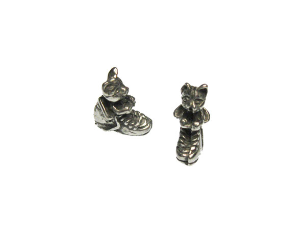 Pewter Miniature Kitty Cat in a Boot (1) - Click Image to Close