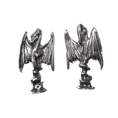 Pewter Miniature Winged Dragon (1) - Click Image to Close