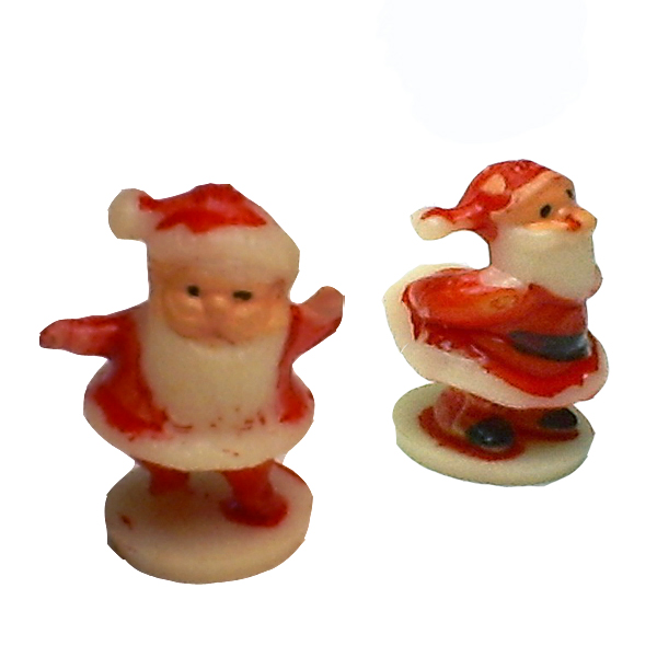 TINY Santa Claus Vintage Miniatures (6) - Click Image to Close