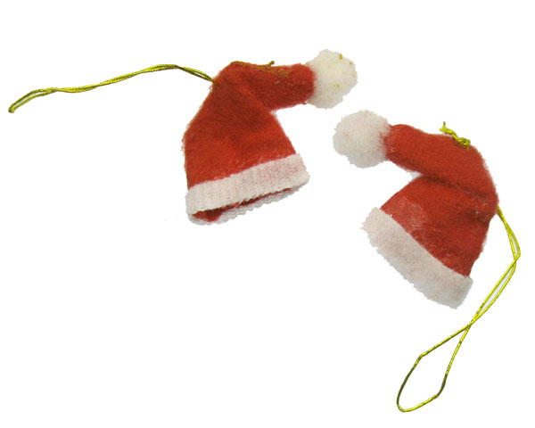TINY Santa Hat Miniature Vinatge Ornaments (4) - Click Image to Close