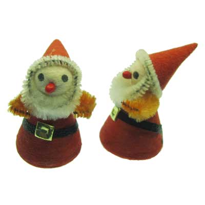 Vintage Miniature Spun Cotton and Chenille Santa (1) - Click Image to Close