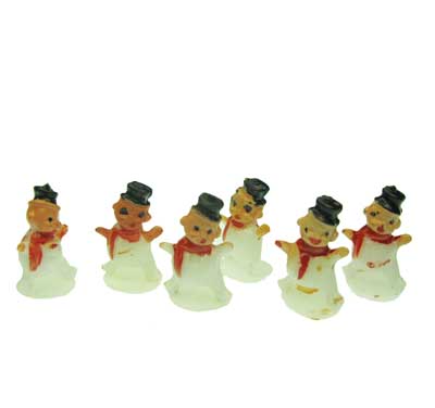 Tiny Snowman Vintage Mini Figures (6) - Click Image to Close