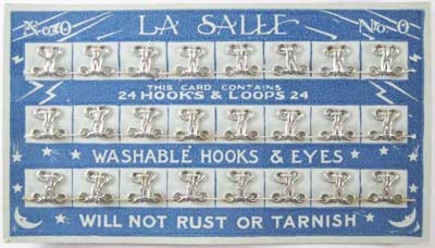 Vintage Card of Hooks & Eyes LA SALLE No. 0 - Click Image to Close