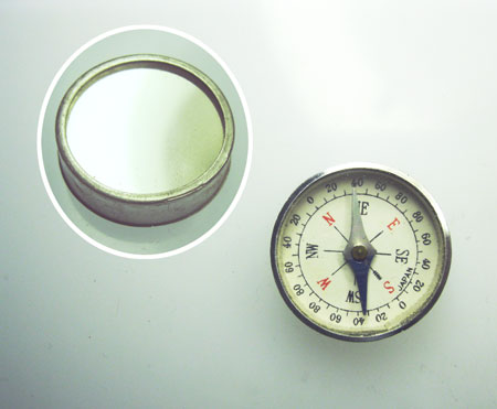 Vintage Mirrored Compass (1) - Click Image to Close